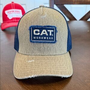 Caterpillar Tan and Blue Workwear Hat